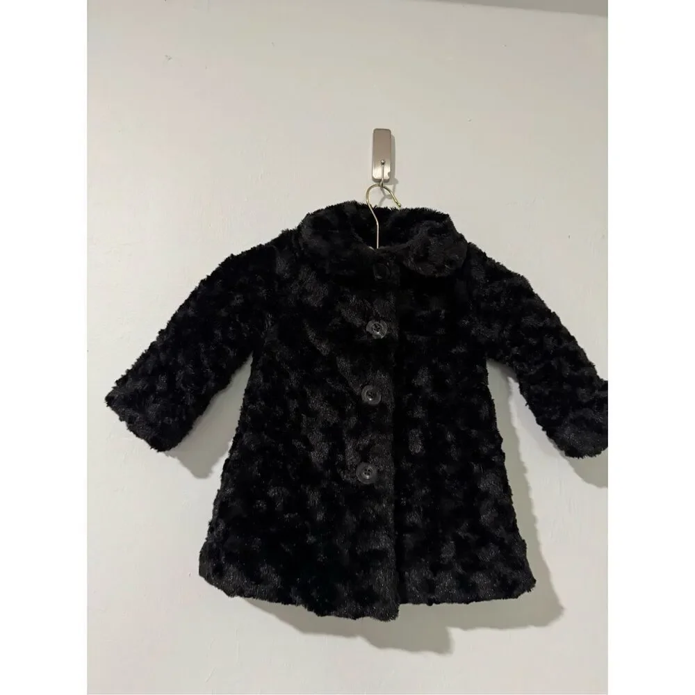 Calvin Klein Jean black soft plush coat 2T